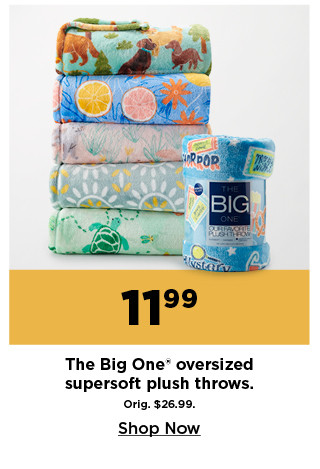 11.99 the big one oversized supersoft plush throws. shop now.