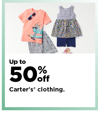 up to 50% off carter's clothing. shop now.