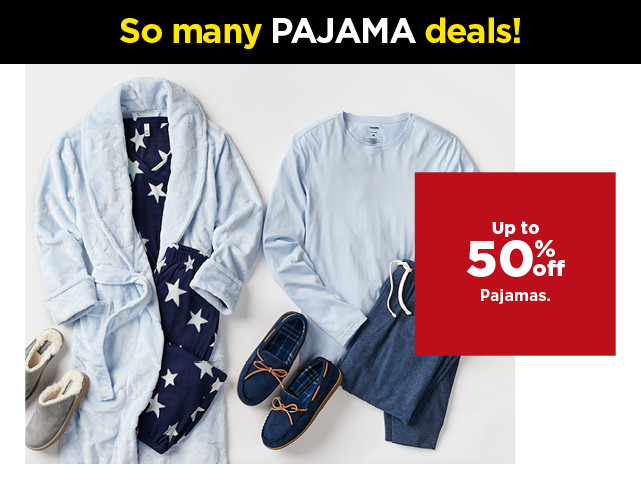 up to 50% off on pajamas for the family. shop now.