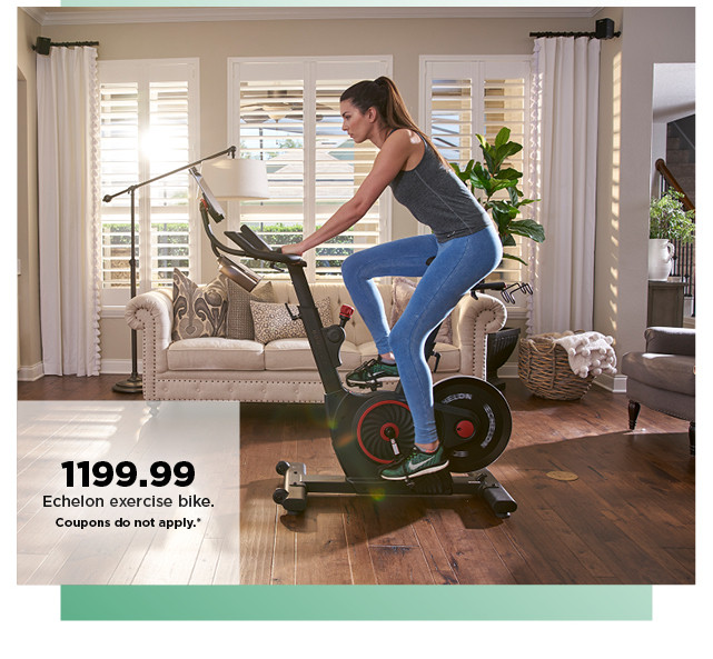 1199.99 echelon exercise bike. shop now.