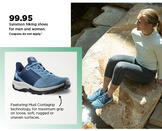 99.95 salomon hiking shoes for men and women. shop now.