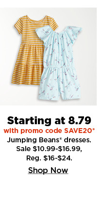 starting at 8.79 with promo code on jumping beans dresses for girls. shop now.