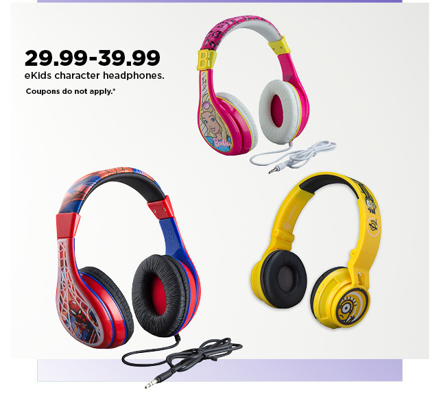 29.99 - 39.99 ekids headphones. shop now.