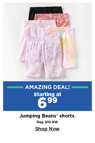 amazing deal. starting at 6.99 jumping beans shorts. shop now.