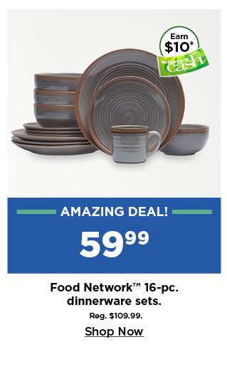 amazing deal. 59.99 food network 16 piece dinnerware sets. shop now.