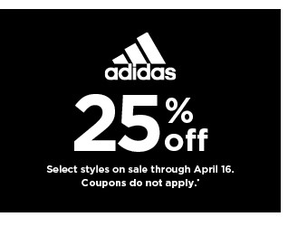 25% off adidas. coupons do not apply. shop now.