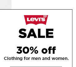 30% off Levi clothing for men and women. shop now.