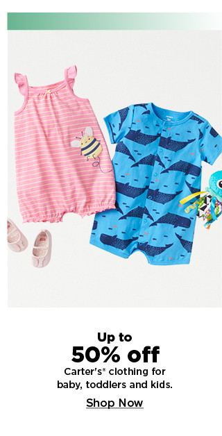 up to 50% off carter's clothing for baby toddlers and kids. shop now.