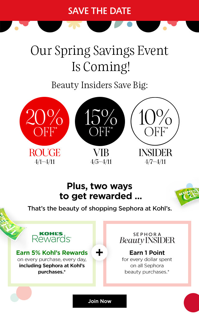 shop the spring savings event at sephora at kohls. get rewarded with kohls rewards and sephora beauty insider.