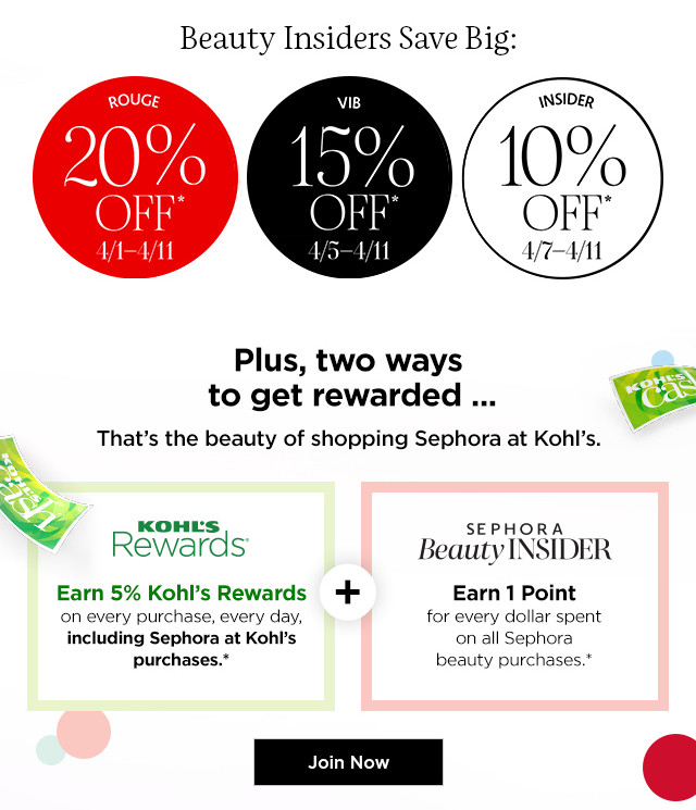 earn rewards with kohl's rewards and sephora beauty insider