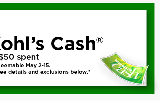 earn $10 kohls cash for every $50 spent. not valid on sephora at kohl's. shop now.