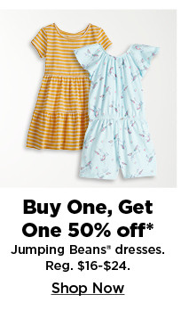 buy one get one 50% off on jumping beans dresses for girls. shop now.