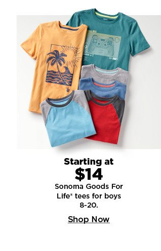 starting at $14 sonoma goods for life tees for boys. shop now.