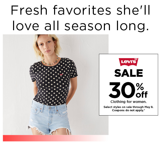 Levi's sale. 30% off clothing for women.