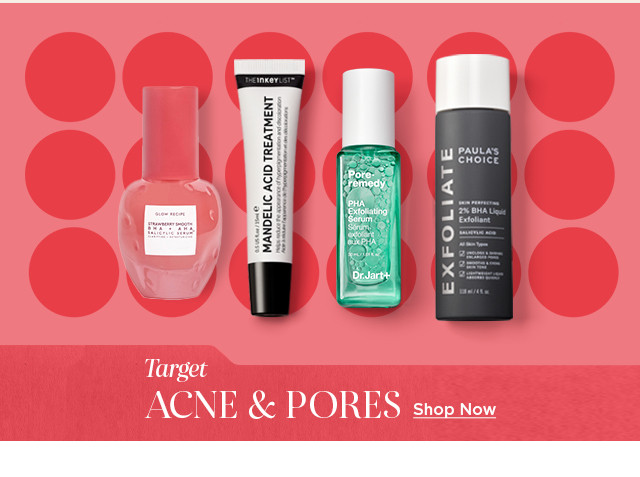 target acne and pores. shop now.