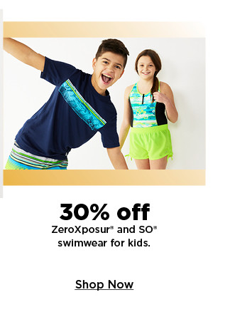 30% off zeroxposure and SO swimwear for kids. shop now.