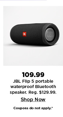 109.99 jbl flip 5 portable waterproof bluetooth speaker. shop now.