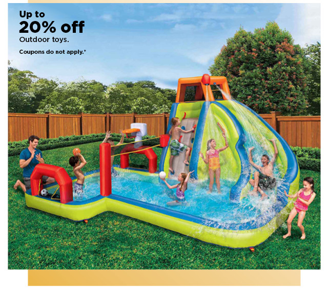 up to 20% off outdoor toys. shop now.