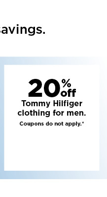 20% off tommy hilfiger clothing for men. shop now.