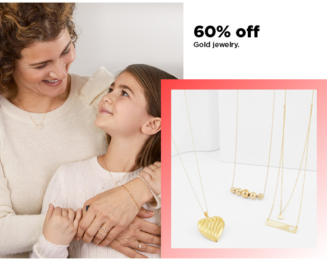 60% off gold jewelry. shop now.
