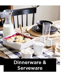 dinnerware and serveware.