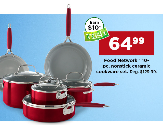 64.99 food network 10 piece nonstick ceramic cookware set. shop now.