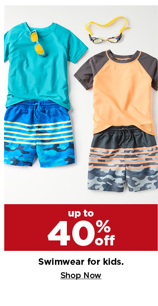 up to 40% off swimwear for kids. shop now.