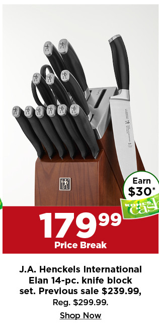 J.A. Henckels International Elan Self-Sharpening 14-pc. Knife Block Set. shop now.