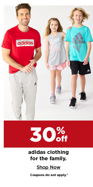 30% adidas clothing for the family. shop now.