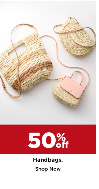 50% off handbags. shop now.