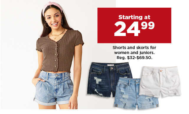 starting at 24.99 shorts and skorts for women and juniors. shop now.