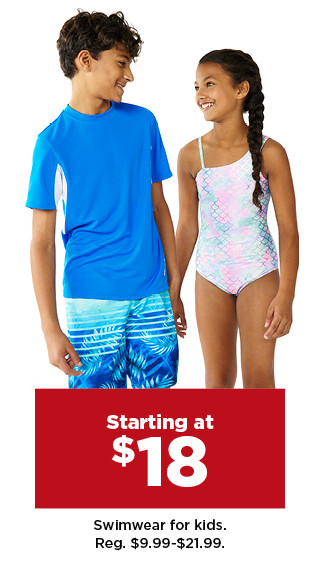 starting at $18 swimwear for kids. shop now.