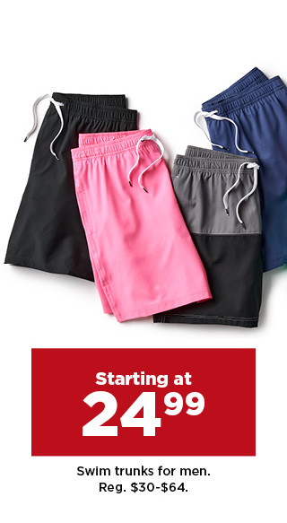 starting at 24.99 swim trunks for men. shop now.