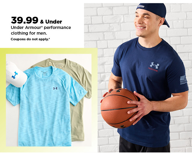 $39.99 and under under armour performance clothing for men. shop now.