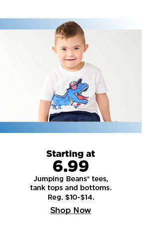 starting at 6.99 jumping beans tees, tank tops and bottoms for kids. shop now.