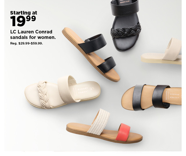 starting at 19.99 LC Lauren Conrad sandals for women. shop now.