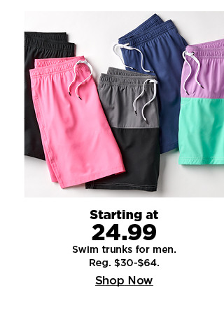 starting at 24.99 swim trunks for men. shop now.