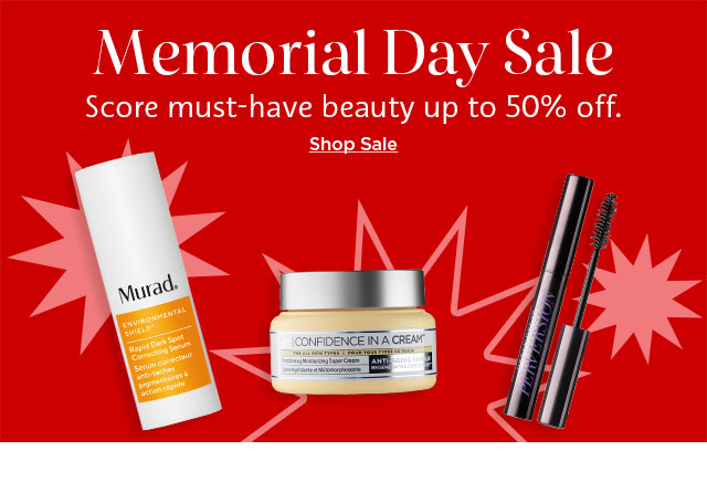 memorial day sale. shop must-have beauty at up to 50% off