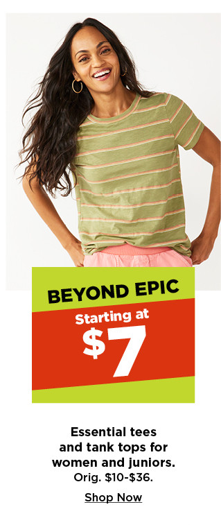 shop essential tees and tanks tops for women and juniors, starting at 7.99