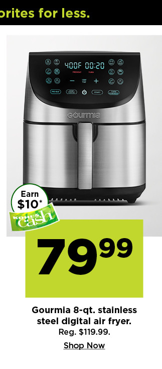 79.99 gourmia 8 qt stainless steel digital air fryer. shop now.