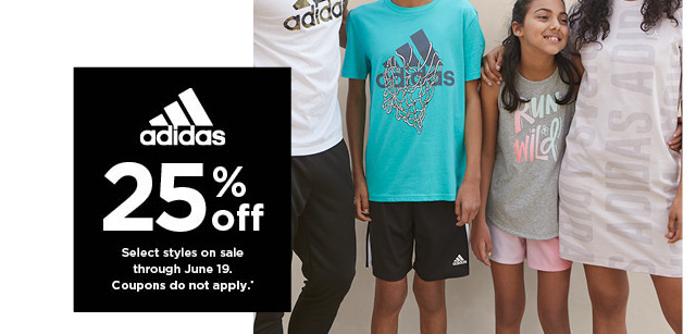 shop 25% off adidas for the family