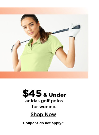 shop $45 and under adidas golf polos for women