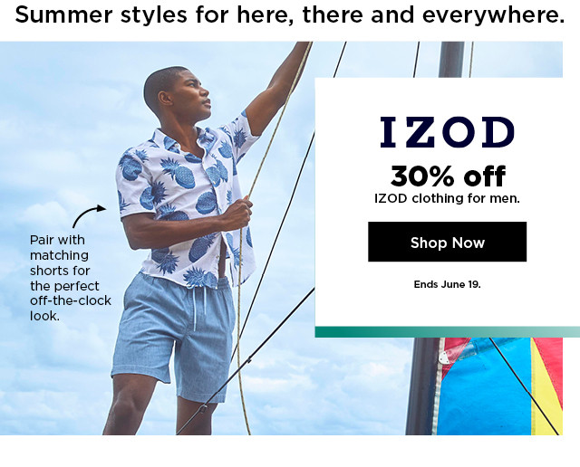 30% off izod clothing for men. shop now.