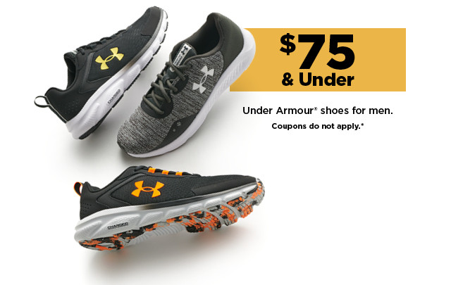 $75 and under Armour shoes for men. shop now.