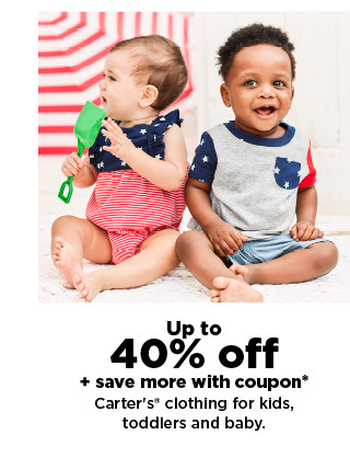 up to 40% off plus save more with a coupon on carters clothing for baby. shop now.