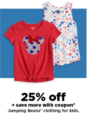 25% off plus save more with a coupon on jumping beans clothing for kids. shop now.