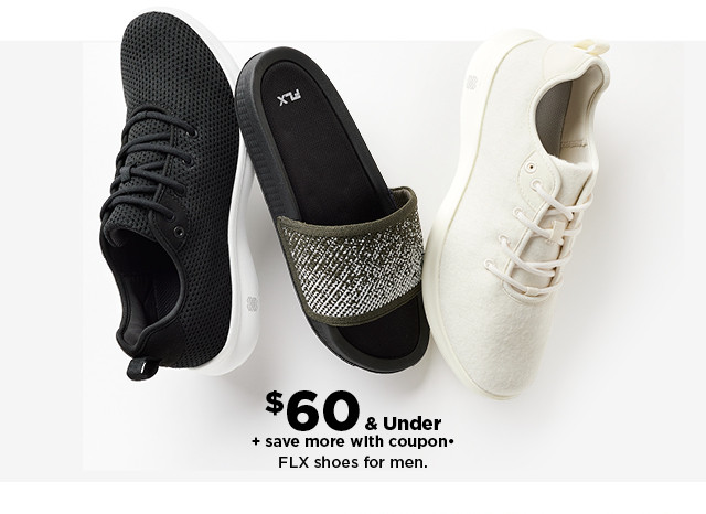 $60 and under flx shoes and sandals for men. shop now.