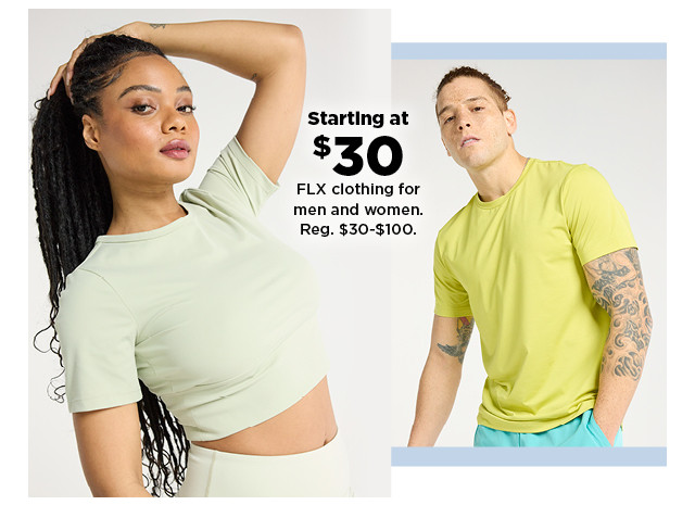 starting at $30 flx clothing for men and womens. shop now.