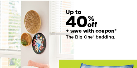 up to 40% off plus save with coupon on the big one bedding. shop now.