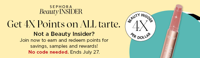get 4x points on all tarte with sephora beauty insider.